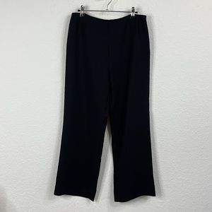 Akris Wide Leg Side Zip Flat Front Black Trousers Pants